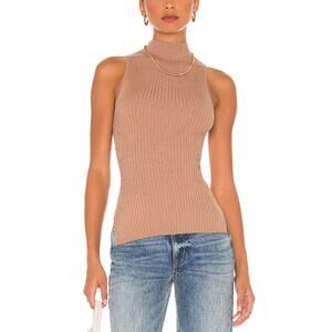 Song of Style Tan Ribbed Sleeveless Top